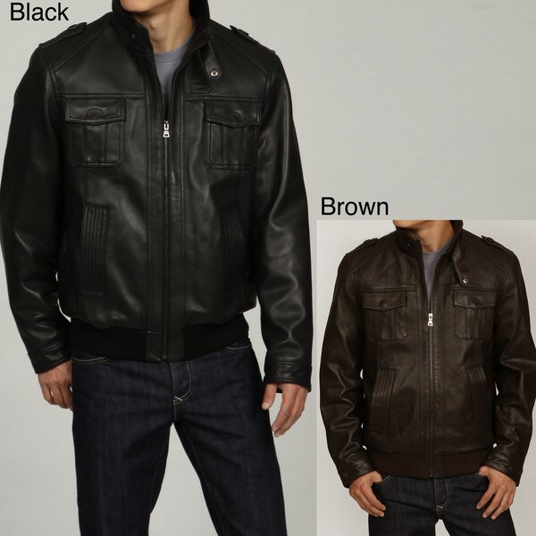 Izod Men's New Zealand Lambskin Leather Bomber Jacket Overstock™ Shopping Big Discounts on