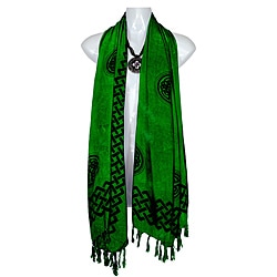 Emerald Green Celtic Interlaced Knot Work Half Sarong (Indonesia)-Image