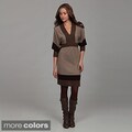 Connected Apparel Women's Dolman-sleeve Knit Dress