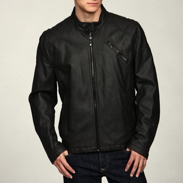 Kenneth Cole Men's Distressed Faux Leather Moto Jacket FINAL SALE