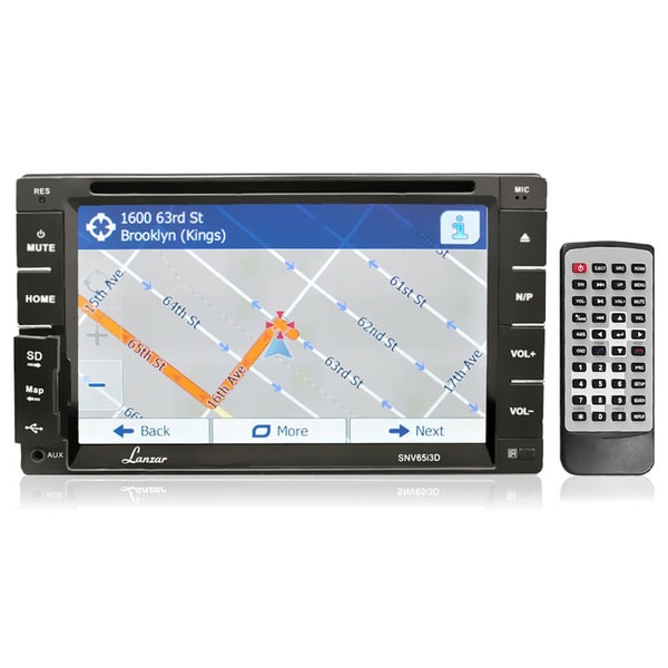 Lanzar 6.5" Double DIN In-Dash Touch TFT/LCD Monitor w/ DVD/MP4/SD/AM-FM/RDS/Bluetooth Dial Pad w/GPS/TTS