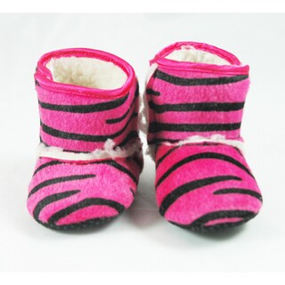 Ashlyn Rose Pink Zebra Infant Girl's Crib Boots
