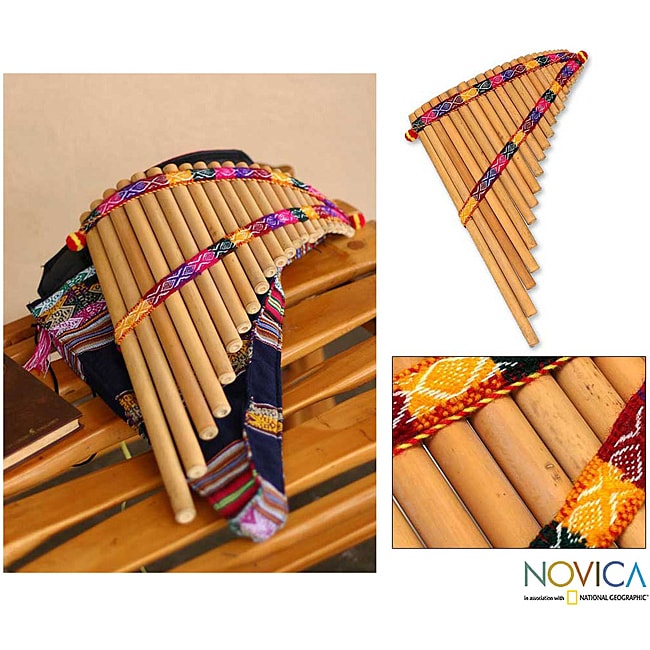 Handcrafted Bamboo 'Andean Zampona' Panpipe (Peru) 13804106