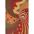 Alliyah Handmade Brown New Zealand Blend Wool Rug(5' x 8')