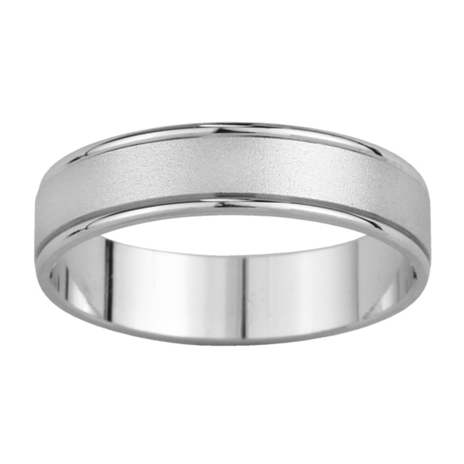 14k White Gold Men's Satin Finish Wedding Band