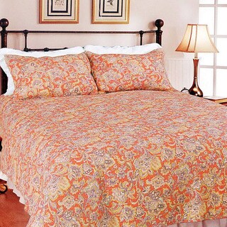 Lara Spice Paisley King-size 3-piece Quilt Set