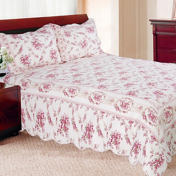 shabby chic vintage rose twin size 2 piece quilt set shabby chic vintage rose twin size 2 piece quilt set