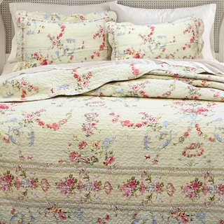 Low Price Rose Romance 3-piece Quilt Set and Optional Sham Separates