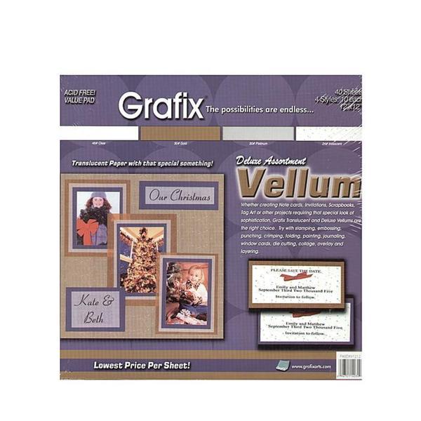 Grafix 12-inch x 12-inch Deluxe Translucent Vellum Assortment