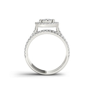 De Couer 10k Gold 1ct TDW Diamond Halo Bridal Ring Set (H-I, I2-I3)