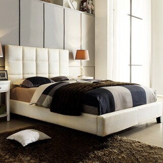 ETHAN HOME Sarajevo Beige Fabric Column King-size Bed