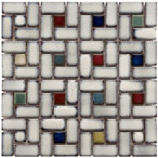 [1] Somertile Tuscan Spiral Cascade Ceramic Mosaic Tiles 12" x 12" Each (Pack of 10)