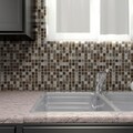 Somertile Reflections Square Truffle Glass/ Metal Mosaic Tiles (Pack of 10)