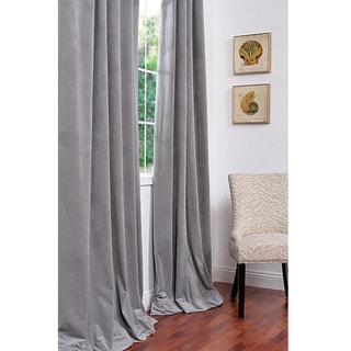 Signature Silver Grey Velvet 108-inch Blackout Curtain Panel