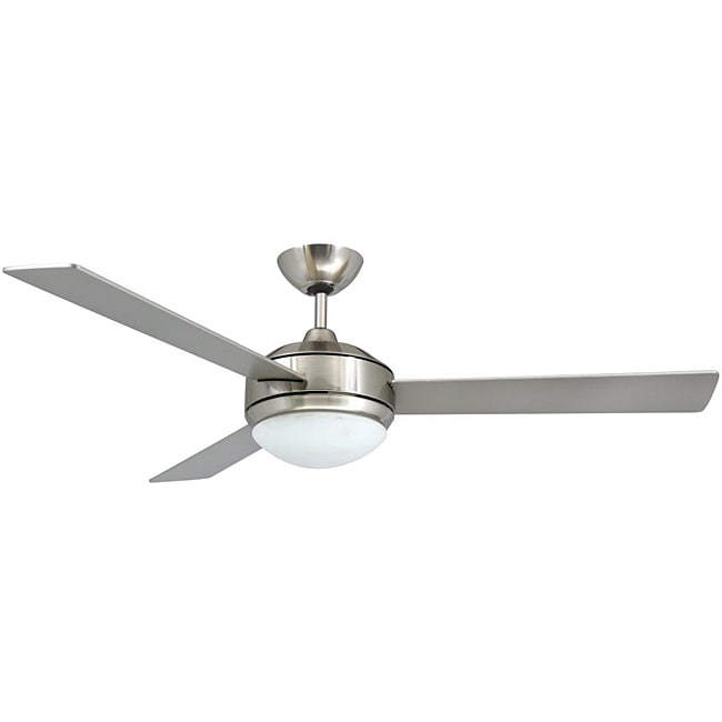 Contemporary 52-inch Brushed Nickel 2-light Ceiling Fan - 13821479