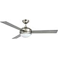 Contemporary 52-inch Brushed Nickel 2-light Ceiling Fan