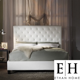 ETHAN HOME Sophie White Vinyl Tufted Full-size Bed