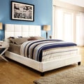ETHAN HOME Sarajevo White Vinyl Column Full-size Platform Bed