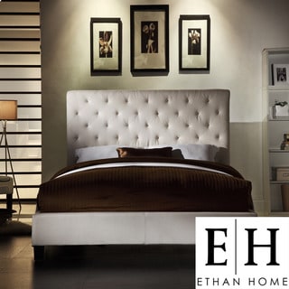ETHAN HOME Sophie Beige FabricTufted King-size Bed