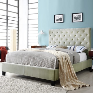 ETHAN HOME Sophie Taupe Velvet Tufted King-size Bed