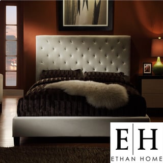 ETHAN HOME Sophie Taupe Velvet Tufted King-size Bed
