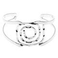 Handcrafted Silver Overlay Square Spiral Bangle Bracelet (Mexico)
