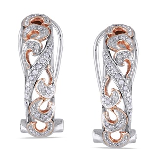 Miadora 10k Two-tone Gold 1/5ct TDW Diamond Earrings