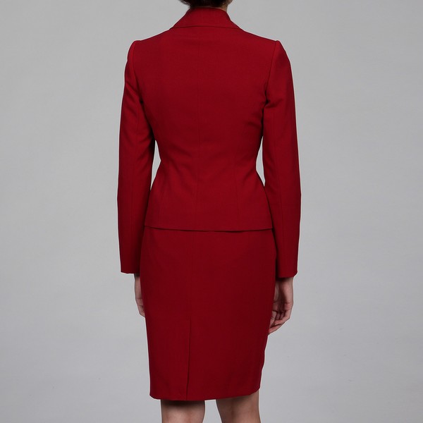 Calvin Klein Women's 2piece Red Skirt Suit Overstock Shopping Top