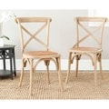 Classical Bradford X Back Oak Finish Side Chairs (Set of 2)