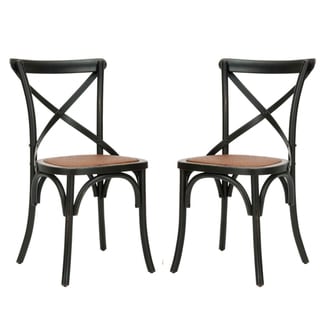 (^.^)/ Safavieh Classical Bradford X Back Antiqued Black Side Chairs (Set of 2)