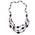 Pearlz Ocean Purple Beaded Fashion Necklace