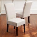 Christopher Knight Home T-stitch Natural Linen Dining Chairs (Set of 2)
