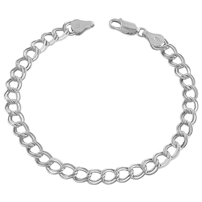 Fremada 14k White Gold 5-mm Charm Bracelet (7.25-inch)