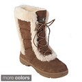 Bearpaw Women's 'Alyssia' Suede Sheepskin-trim Lace-up Boots