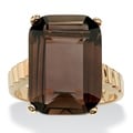 Angelina D'Andrea 14k Gold-plated Smoky Quartz Ring