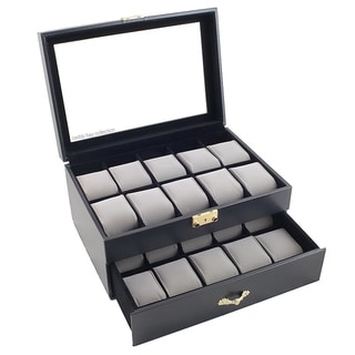 Black Leatherette 20 Watch Case