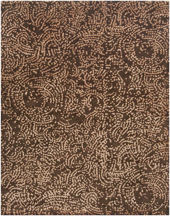 Julie Cohn Hand-knotted Contemporary Brown/Tan Fullerton Semi-Worsted New Zealand Wool Abstract Rug