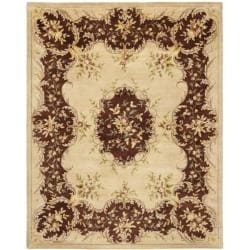 Compare Price Handmade Ivory/ Rust Hand-spun Wool Rug (9'6 x 13'6)