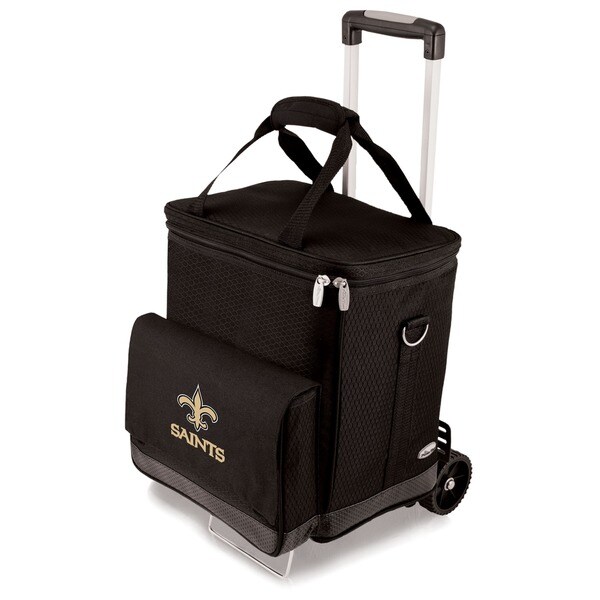 Picnic Time Black New Orleans Saints Cellar with Trolley