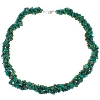 Pearlz Ocean Sterling Silver Turquoise Chip Necklace