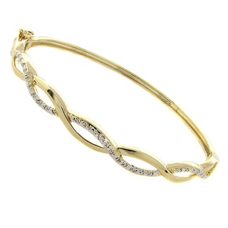 Finesque Gold Overlay Diamond Accent Infinity Bangle Bracelet