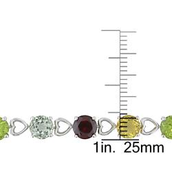Sterling Silver Multi-gemstone Tennis Bracelet