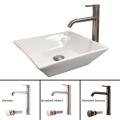 Fontaine Square Porcelain Sink and Swivel Vessel Faucet