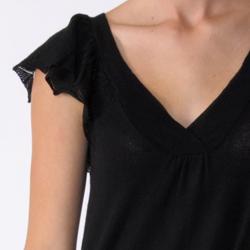 It's Our Time Juniors Flutter Sleeve V-neck Top