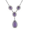 14k White Gold Amethyst and 3/4ct TDW Diamond Necklace (G-H, SI1-SI2)