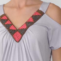 B Sharp Junior's Beaded Off-shoulder Top