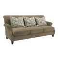 Vernoa Taupe Fabric Velvet Sofa
