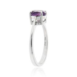 Glitzy Rocks Sterling Silver 1 1/5ct TGW Amethyst Solitaire Round Ring