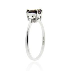 Glitzy Rocks Sterling Silver Heart-cut Garnet Solitaire Ring