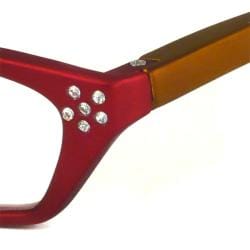 Urban Eyes Women's Crystal Red Reading Glasses